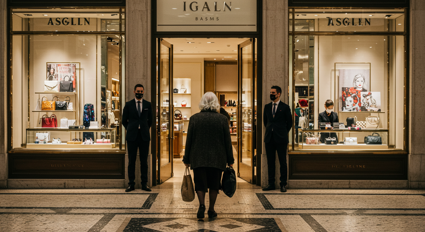 Imagem Reprodução: Google ImageFX - Idosa humilhada em loja de luxo